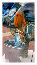 detail of garbage can